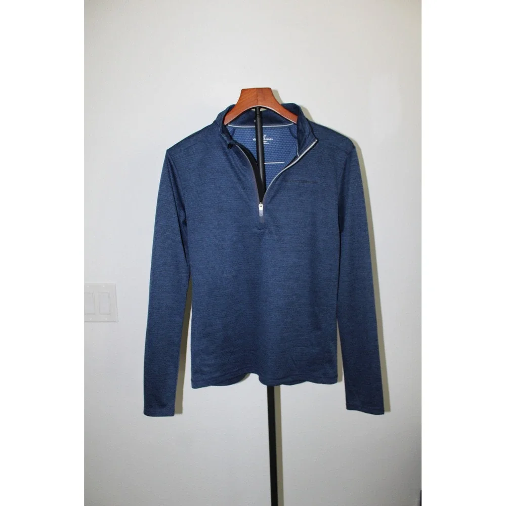 Vineyard Vines Sankaty Youth XL Navy Blue Heathered Quarter Zip Pullover Shirt